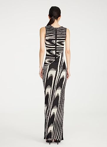 efvandoloe Summer Chic Abstract Knitted Long Dress Women Crew Neck Sleeveless Stretchable Slim Maxi Dresses3