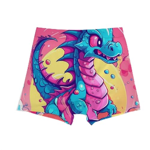 Men's Boxer Briefs Stretch Boxer Briefs for Men Cartoon Dragon Pattern Underwear Boxers Moisture Wicking Trunk
