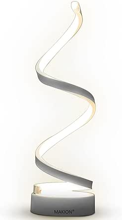 Makion Spiral LED Table Lamp, Curved LED Desk Lamp, Contemporary ...