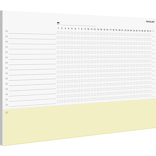 PACKLIST® Monthly Habit Tracker Pad – (8.3" x 11.7") Undated Goal Tracker & Wellness Planner. Maximize Productivity, Build Positive Habits, and Crush Your Daily & Long-Term Goals!