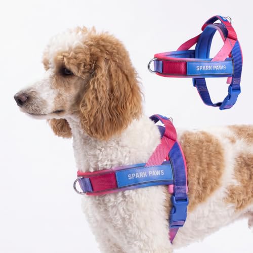 Image of Spark Paws No Pull Front Clip Dog Harness - Easy On, Padded and Lightweight | Two Clips, On in Seconds, Chest Bearing, Australian Style, No Throat Pressure, for Small Medium and Large Breeds