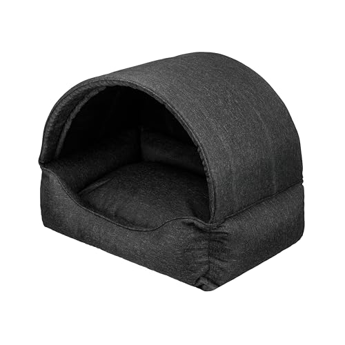 Bjird Hundebett & Hundehütte in einem - Hundehaus mit Dach für kleine und mittelgroße Hunde - Hundehöhle - Hundebox - Hundesofa - Bezug abnehmbar & waschbar - stabiles Hundekorb - 60x 47 cm