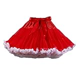 rock rot weiß gestreift längs Blüten-Stil in den Saum und mehrfarbig wie fancy Blume und mit vielen Schichten, müssen Sie keine Shorts unter tragen.