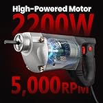 XtremepowerUS 2200W Portable Hand Held Concrete Vibrator Electric 5" ft Long Shaft Construction Mixer Cement - Image 3