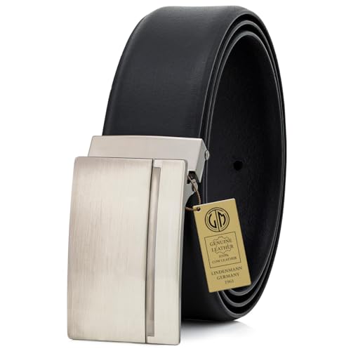 LINDENMANN Leder-Gürtel Herren 35 mm breit, Gürtel Herren Vollrindleder...
