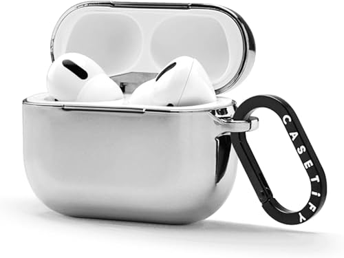 Vista 3 de CASETiFY Funda Mirror Airpods Pro (2.ª generación) con anillo, color negro Kingsnake Kingsnake negro