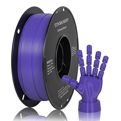 TINMORRY PETG Filament 1.75mm, Rapid PETG-Eco 3D Printing Filament, Compatible with Bambu Lab/Creality K1C / FLASHFORGE Adventurer 5M FDM 3D Printer, 1 KG 1 Spool, Vinca Blue