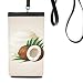 Leaves Coconut Ice Popsicles Phone Wallet Purse Hanging Mobile Pouch Black Pocket
