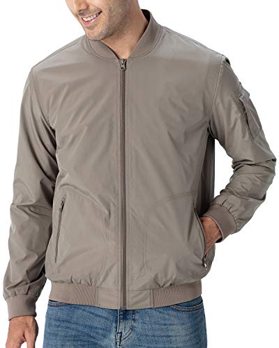 Tbmpoy Men's Lightweight Track Jackets Windproof Breathable Windbreaker Casual Camping Travelling Golf Jacket For Men Khaki Xl #TOP6