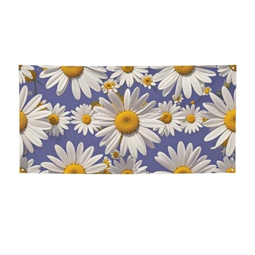 Bannière de fête personnalisée avec motif camomille grand format déco anniversaire et fête d'affaires