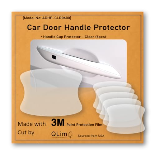 3M-6pcs Car Door Handle Cup Protector/Sticker/Guard, 3M-PPF(Paint Protection Film), Clear(Transparent), Anti Scratch, Universal Fit for Most Cars (Clear/6pcs)