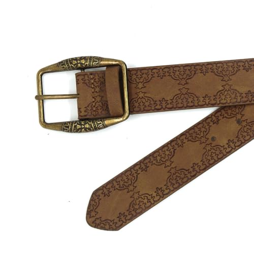 Vintage Carved Floral Belt,Western Belt for Women Dresses, Ladies Cowgirl Skinny Country for Pants Jeans Dress3