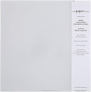 Strap Hinge Slip-On Album Refill Sleeves - 12 x 12 Inches - 20 Pieces