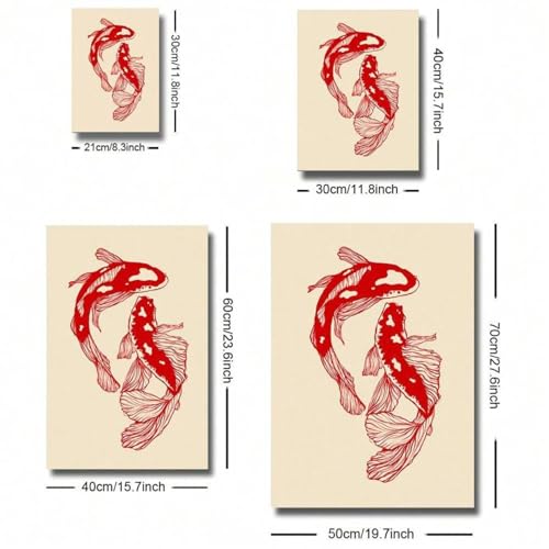 Toile poisson koi rouge pour raviver un mur vide sans effort - 4