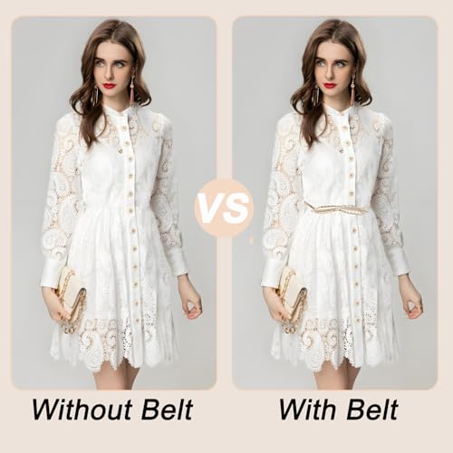 5 PCS Metal Skinny Belt Women, Stretch Gold Belts for Women , Elastic Gold Waist Chain Belts with Metal Buckle for Women Fancy Fashion, Cinch Belt for Dress, Sweater and Shirt(Gold, 70cm / 27.5inch)4