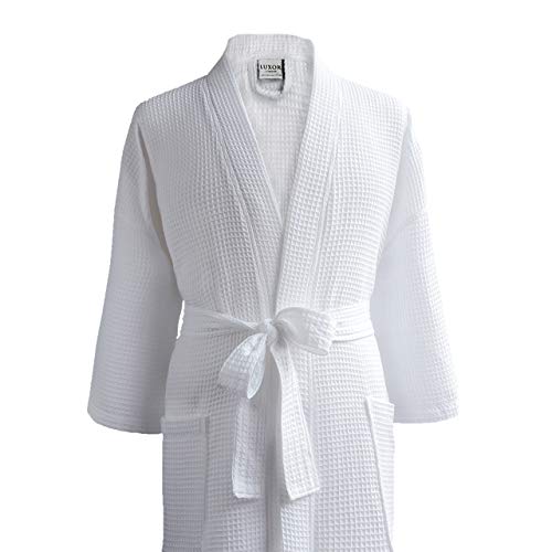 Luxor Linens LUXA House - Waffle Bathrobe - 100% Egyptian Cotton - Unisex/One