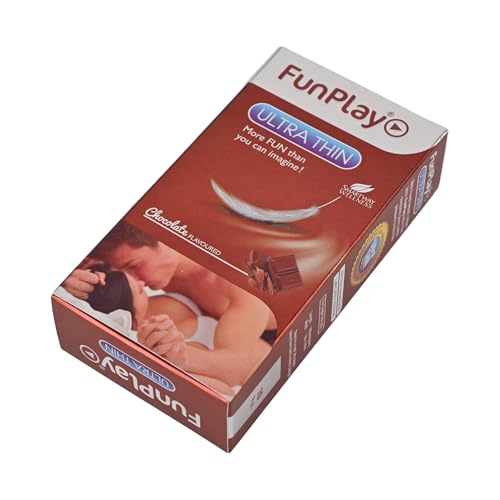 Image of FunPlay Ultra Thin Chocolate Flavoured Condoms - 10 Pcs | Premium Latex Condoms for Men | Extra Sensitive Feel with Smooth Lubrication | Discreet & Safe Protection