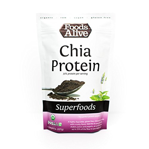 Foods Alive Chia Protein Powder | Organic Chia Seed Powder, a Healthy Protein Superfood and Great Smoothie Add in | 8oz