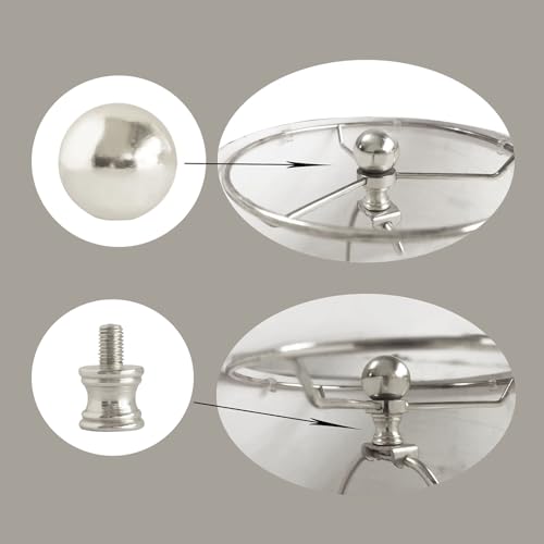 Image of GY & CK Convertible Metal Ball Lamp Finials Lamp Decoration Topper Finial and Finial base set, nickel, 2 pack