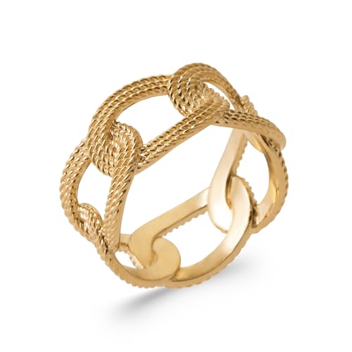 Bague en plaqué or maillons ovales idée cadeau femme pour fête des mères