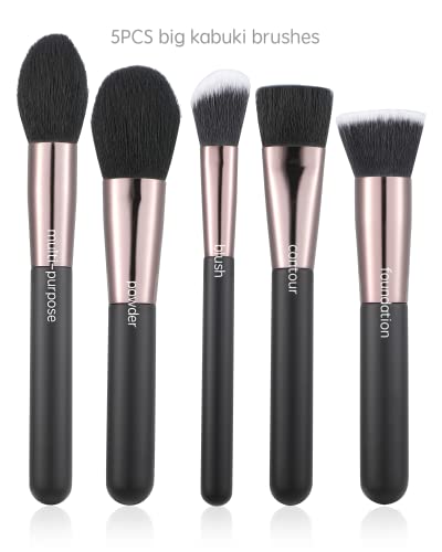 Professional Makeup Brushes Set 17PCS Beauty Tool Kits for Eye Face Foundation Blender Concealer Makeup Brush With Rotating Turnable Holder - Image 3