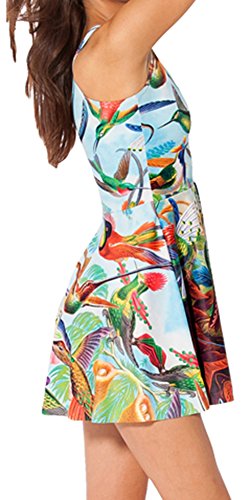 Image of Sister Amy Printed Elastic Sleeveless Shaping Breathable Camisole Skater Dress