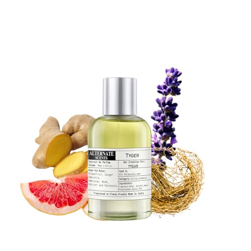Image of Alternate Scents TYGER Long Lasting 100ml Perfume For Men |Strong& long Lasting with 30% Oil Concentration|Woody Citrus Earthy Perfume | Fragrance From France | Made In India|