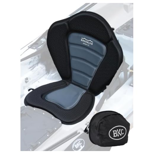 BKC UH-PS223 Universal Sit-On-Top Premium Memory Foam Padded Kayak Seat and Backrest with Adjustable Straps for Kayaking and Fishing by Brooklyn Kayak Company