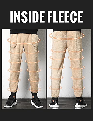 Lentta Men's Fleece Sweatpants Winter Warm Athletic Sherpa Lined Track Joggers Pants3