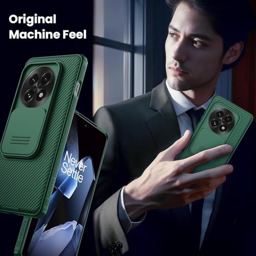 Image of PRITO Nilkin Classic Series Compatible for OnePlus 13 (1+13) Case with Camera Cover, [Camera Lens Protector] [Scratch-Resistant] [360 Full Protection] Shockproof Slim Phone Case (Green, 1+13)