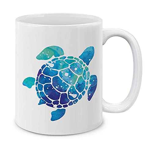 MUGBREW Blue Sea Turtle Ceramic Coffee Mug Tea Cup, 11 OZ