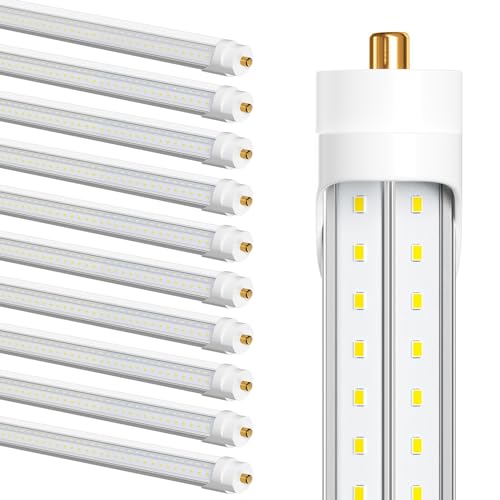 ELEKICO 75w 8ft Led Bulbs, 9500lm 5000k 8' Led Bulb, V Shaped Clear Cover T8 Led Tube Lights 8ft, T8 Led Bulbs 8 Foot, 8' Led Replacement for T8 T10 T12 F96t12 Fluorescent Tubes