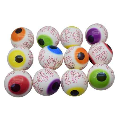 Image of Asera 12 Pcs Soft Foam Sponge Eyeball Balls Set | High Bounce Lightweight Stress Relief Toys for Kids | Halloween Party Favors, Birthday Return Gift (Eye Ball Set of 12)