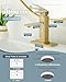 Casavilla Bathroom Sink Faucet, Brushed Gold Bathroom Faucet 3 Hole with Pop-up Drain and Vessel Sink Hole Cover 6