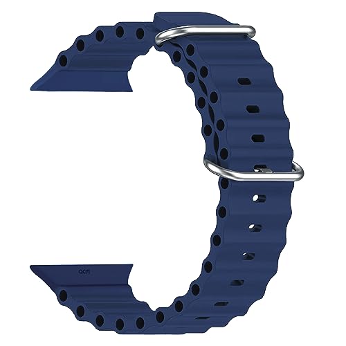 Image of ACM Watch Strap Slide 42mm 44mm 45mm 46mm 49mm Silicone Smart Belt Compatible with Boat Wave Elevate Smartwatch Classic Band Dark Blue