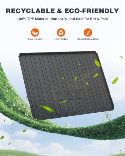 Image of Cargo Liner for 2021-2026 Ford Bronco 4-Door, Custom Fit TPE Trunk Mat, All-Weather Rear Cargo Mat with Raised Edges, Black, Not for Bronco Sport or 2-Door