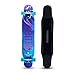 FDQNDXF Longboard Skateboard, con 8-Capa arces aleación de Cromo Cojinetes de Acero y Ruedas de la PU, Retroceso Doble cóncavos Patines, Conveniente para los Principiantes,Azul