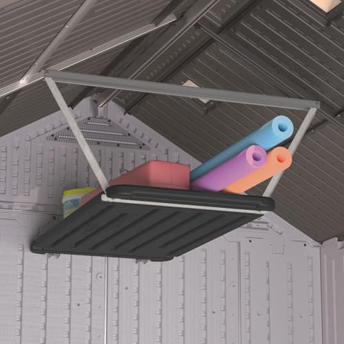 Suncast 45" Storage Shed Loft Shelf Kit, Space-Saving Hanging Shelf, Black - image 3
