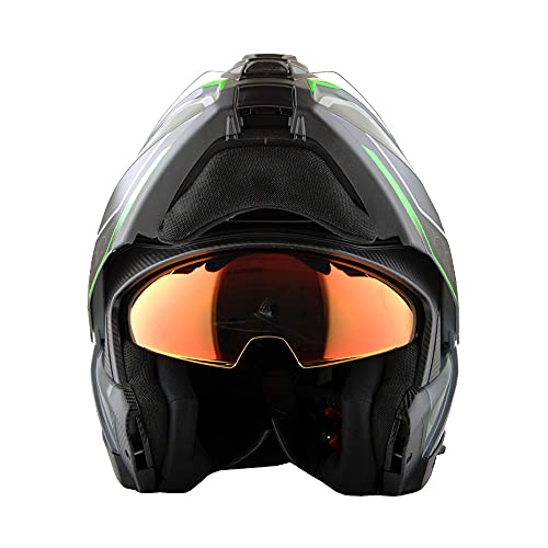 Martian Motorcycle Modular Full Face Helmet Flip Up Dual Visor Sun Shield: Hg362 Grey Green #TOP7