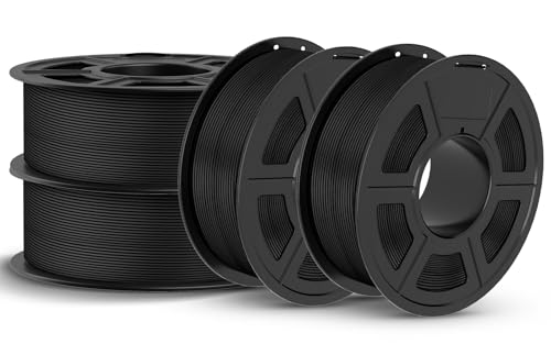 Image of JAYO PLA 3D Printer Filament Bundle 4.4KG, PLA Filament 1.75mm Bulk, Dimensional Accuracy + /- 0.02mm, 4 Pack 1.1kg Spool Black