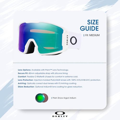 Image of Oakley Line Miner LARGE /MEDIUM Ski Goggles for Men for Women | In Matte Black, FP Black & Navy W Prizm Sapphire. Bonus kit: cleaning spray, cloth, screwdriver & mirror.