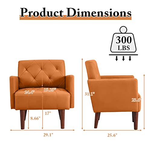 Sillón de Cuero Plegable Naranja miniatura 2