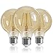 QNINE E27 LED Vintage, Retro Glühbirne E27, 6W(ersetzt 60W Leuchtmittel), G80 Warmweiß Lampe, 2700K, Nicht Dimmbar, 3 Stück