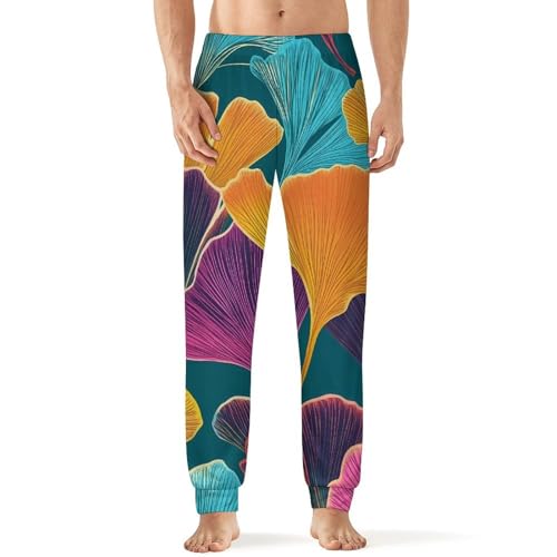 Ginkgos Shamrocks Breathable Mens Pajama Pants Lounge Sleep PJ Bottoms Sleepwear Jogger
