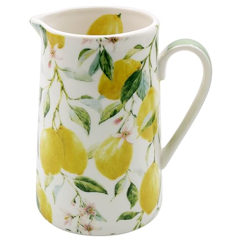 Lesser & Pavey British Designed Jug for Kitchen and Home | Lovely Printed Jug for Milk Water Juice and Other Needs | Perfect for Home & Office Kitchens - Lemon Grove jug Small
