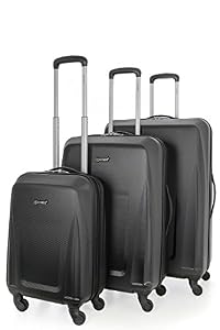 5 Cities 5 Cities Leichtgewicht ABS Hartschale 4 Rollen Trolley Kofferset Koffer Gepäck-Set Reisekoffer Hartschalenkoffer Rollkoffer Gepäck, 3 Teilig, Schwarz 5 Cities 5 Cities Leichtgewicht ABS Hartschale 4 Rollen Trolley Kofferset Koffer Gepäck-Set Reisekoffer Hartschalenkoffer Rollkoffer Gepäck, 3 Teilig, Schwarz