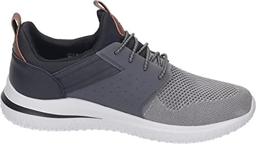 Skechers mens Delson 3.0 - Cicada Knitted Bungee Lace Slip On, Gray/Black, 11 US | Image 3