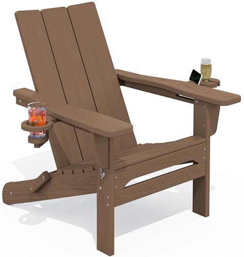 SERWALL Folding Adirondack Chair Brown