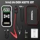 YUSMAN Starthilfe Powerbank mit Kompressor | 6000A Auto Starthilfe für alle Benzinmotoren & 7L Diesel | 150PSI Luftpumpe mit LCD & Multifunktions-Taschenlampe