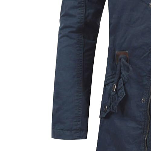 Men's Winter Trendy Thicken Parka Classic Cotton Mid-Long Military Jacket Warm Coat with Detachable Hood3